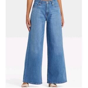 A New Day Palazzo Extra Wide Leg Jeans Size 10/30R Light Blue Boho Y2K Retro